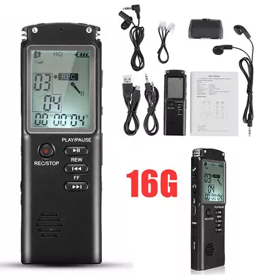 Digital Audio Sound Voice Recording Recorder Dictaphone MP3 Player Rechargeable • $32.90