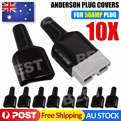 10x Waterproof For Anderson Style 50A Plug Dust Cable Sheath Cover 50A/50 AMP AU • $12.45