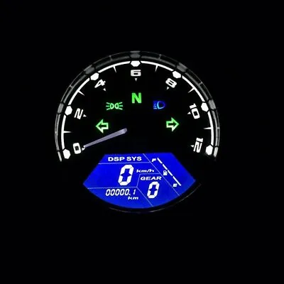 Cafe Racer Motorbike LCD Odometer Motorcycle Digital Speedometer Gear Tachometer • $43.19