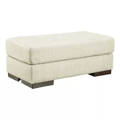 Ashley Furniture Caretti Fabric Ottoman In Beige & Brown Finish • $429.66