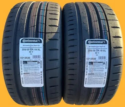 TWO NEW 255/35ZR19 Continental ExtremeContact Sport 02 Tires Like Michelin 4S • $474.98