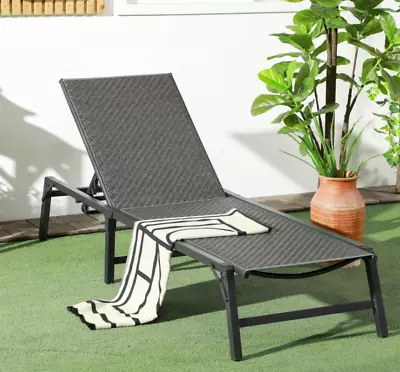 Rattan Sun Lounger Outdoor Garden Patio Wicker Day Bed Patio Recliner Chair Seat • £89.90