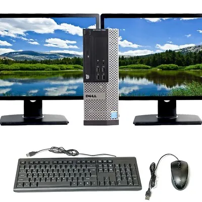 Dell Dual Monitor Computer Core I5 16GB 500GB Dual 22  LCD's Windows 10 Pro PC • $245