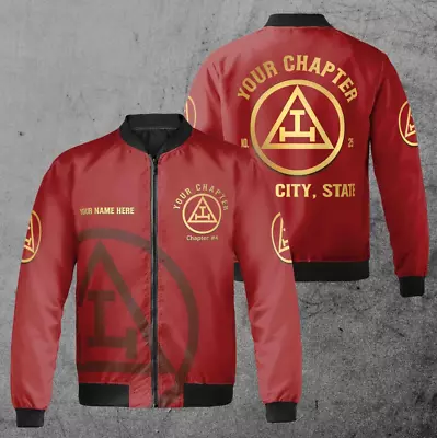 Custom Name Royal Arch Masonry York Rite Freemasonry Masonic Bomber Jacket S-5XL • $44.59