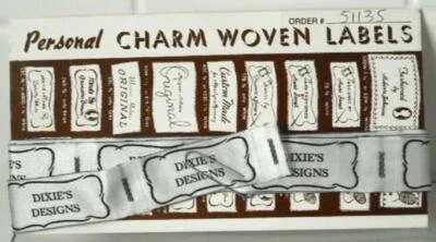 $4.49 • Buy 24 DIXIE'S DESIGNS Sew On Personal Charm Woven Labels Handmade Crafts & Sewing