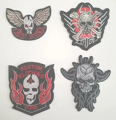 NEW ☠ LOT Set Of 5 Skull & Bones Patches Rock & Roll Punk Metal Band Emo Gothic • $13.13