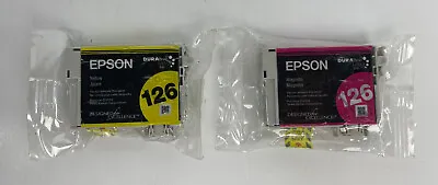 2pk Genuine Epson 126 Yellow Magenta Ink WF3520 WF3540 WF7010 WF7510 WF7520 I3-2 • $15.96