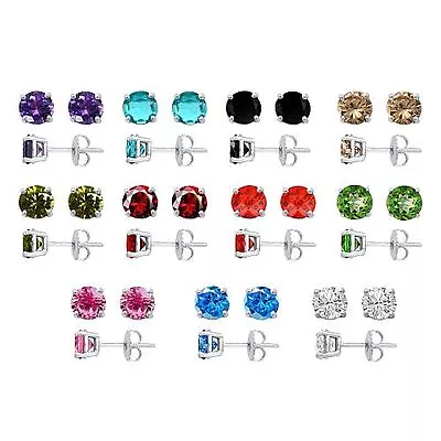 2Ct. Solid Sterling Silver 4 Prong Round CZ Stud Earrings • $11.99