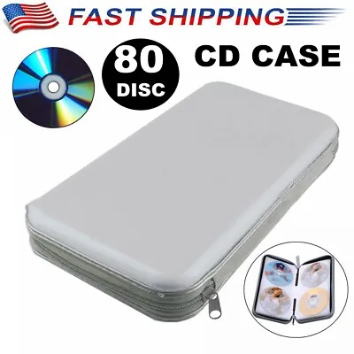 $8.99 • Buy 80 Sleeve CD DVD Carry Case Holder Bag Album Wallet Storage Ring Binder Book USA