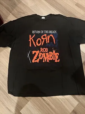 $11.50 • Buy Korn Rob Zombie Return Of The Dreads Black Concert T-shirt 2XL