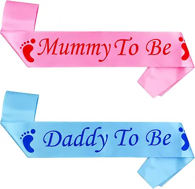 2PCS Mummy To Be Sash Pink Daddy To Be Sash Blue Mummy And Daddy To Be Sash Mum • £5.60