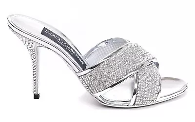 $1345 NWB Dolce & Gabbana Keira Crystal Silver 105 MM Sandal Size38.5 IT/ 8.5 US • $499