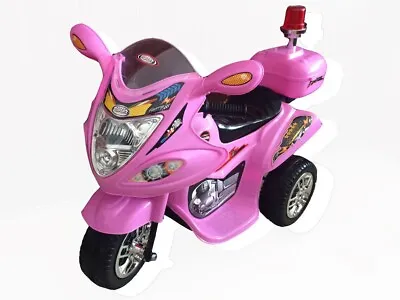 6V Police Motorcycle Kids Toddler Ride On Trike Bike Electric Motorbike Car PINK • £47.99