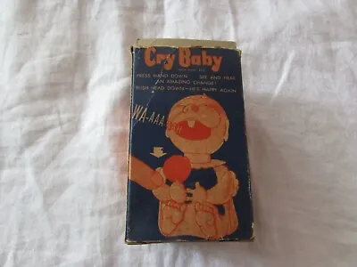 VTG Mechanical Pink CRY BABY TOY Orig Box Lollipop Topic Changes Expressions  • £38.61