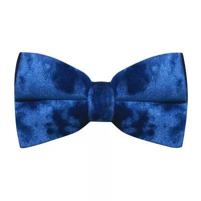 Luxury Blue Crushed Velvet Bow Tie • £11.99
