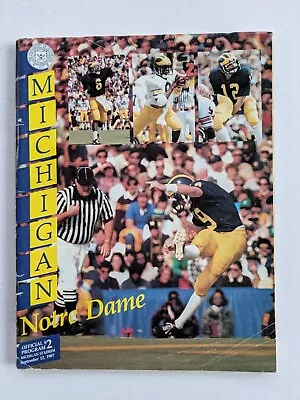 Michigan Vs Notre Dame Sept 1987 Official Program • $23.39