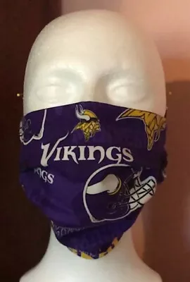 Hand Made Cloth Face Mask Washable With Filter Pocket - MN Vikings 1 • $7.25