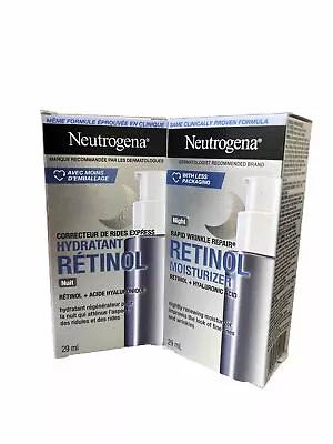2 Neutrogena Rapid Wrinkle Repair Retinol Moisturizer Night 1 Oz NEW In BOX • $24.90