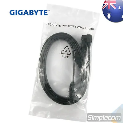 $4.95 • Buy 2x GIGABYTE SATA 3 III 3.0 Data Cable 6Gbps For HDD SSD With Angle And Lead Clip