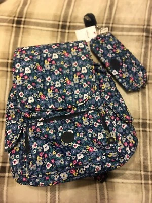 £154.66 • Buy Kipling City Pack Drawstring Backpack NWT Blue Floral Pencil Pouch Case NWT