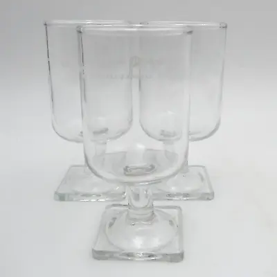 Midwest Express Airlines Stemmed Wine Glasses 5 Oz Etched Logo Set Of 3 VTG • $26.98