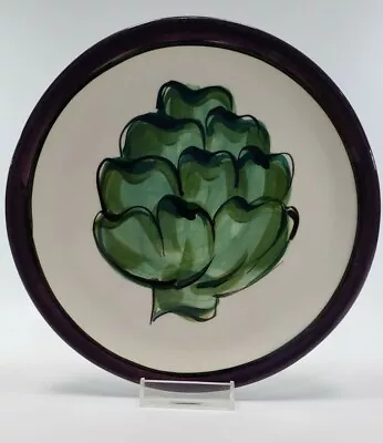 Vicki Carroll Pottery 8  Salad Plate Signed Southern Art  ~  #8 Artichoke Design • $9.98