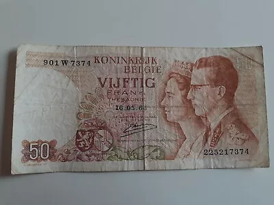 Belgium 50 Franc Bank Note 16.05.66 Circulated • £2.20