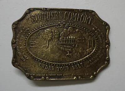 Vintage SOUTHERN COMFORT Under Your Belt Brass Belt Buckle 3 3/4  Wide • $12.50