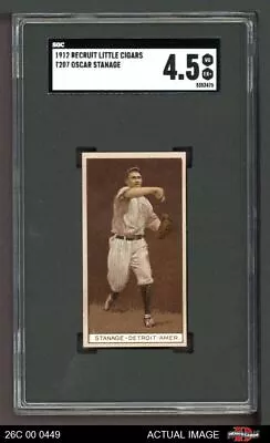 1912 T207 Oscar Stanage   Tigers SGC 4.5 - VG/EX+ 26C 00 0449 • $275