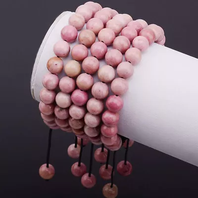 Unisex Adjustable Macrame Braided Rhodochrosite Stone Healing Beads Bracelets • $9.49
