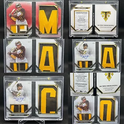 2021 Topps Triple Threads Booklet Letter Auto Manny Machado MAC-A-O Need H D • $3000