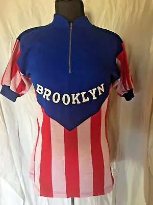 $299 • Buy Campitello Cycling Jersey Mens Large Brooklyn Patriotic Vtg Polyacryl Red Stripe
