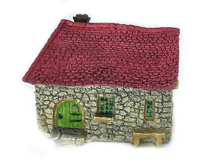 Micro Red Roof Farmhouse  1.75  Stone Fairy Garden House Terrarium Zen Garden • $13.99