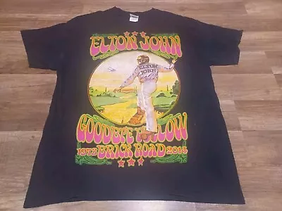 2014 Elton John Goodbye Yellow Brick Road World Tour Double-Sided T-Shirt Large • $15