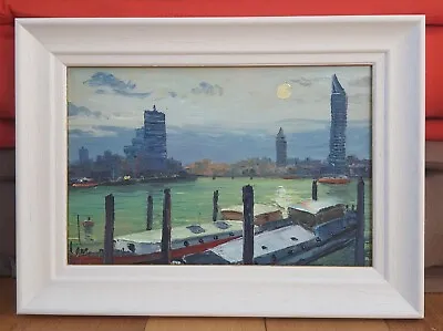 The Thames From Battersea Bridge London Oil Painting • £280