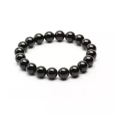 £3.99 • Buy Black Magnetic Round Bead Hematite Bracelet Pain Relief Therapy Arthritis Men's