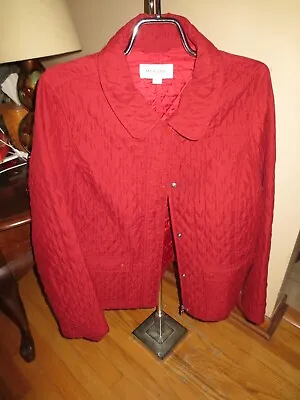 Women's Merona Burgundy Quilted Light Weight Snap Jacket Lined Size L EUC • $21.99