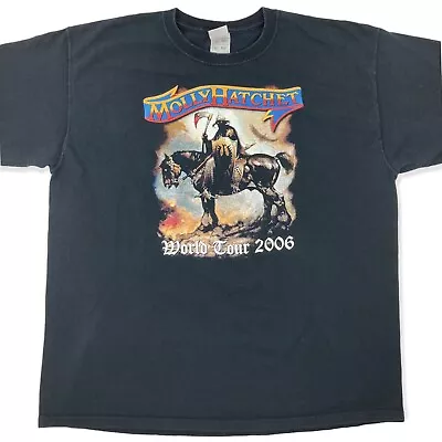 Vintage T Shirt - Molly Hatchet World Tour Band Concert Black 2006 XL Dark Horse • $50