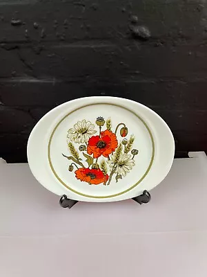 £14.99 • Buy J&G Meakin Poppy Pattern Eared Cake / Bread Plate 27.5 Cm Wide