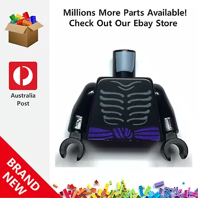 Genuine LEGO™ Black Torso Ninjago Skeleton Ribs Gray 973 6250891 New • $6.90