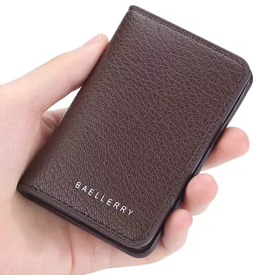 Business Thin Men's Leather Short Bifold Wallet Credit Card Holder Purse Clutch • $6.49