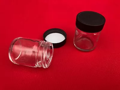 1 Ounce Clear Glass Jars With Black Plastic Lid For Jellies Crafts Candles Ca • $50