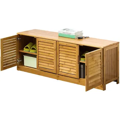 $110 • Buy Bamboo Entryway Household Furniture Shoe Cabinet Shoe Rack Organizer Bench Seat