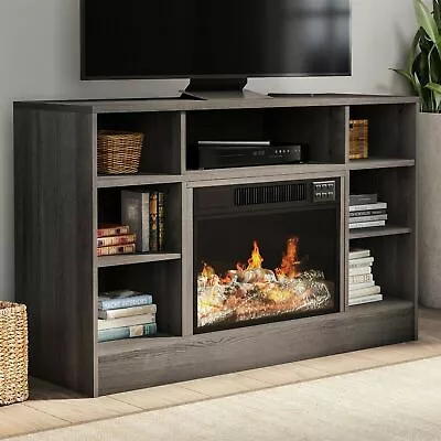 Electric Fireplace TV Stand Console Media Shelves Remote LED Flame Light • $349.99