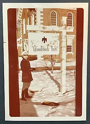 Vintage 1950’s Woodstock Inn Vermont Hotel Sign Kodak Color Snapshot Photo • $5