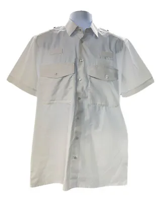 £5.49 • Buy Genuine Ex Police Male White Shirt Epaulette Loops Formal Patrol Security Used