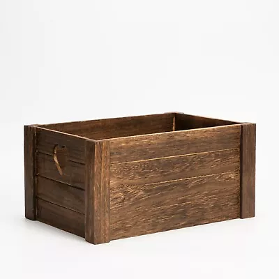 Wickerfield Burn Finsh Wooden Crate Heart Design Home Storage Box • £24.99