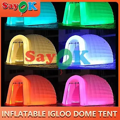 Inflatable Igloo Dome TentW/Air Blower&LED Lights Event Party Wedding Exhibition • £705.29