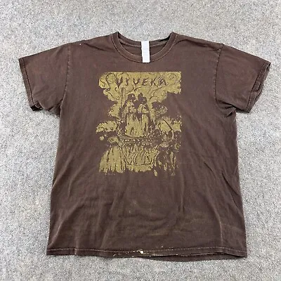 VINTAGE Goth Shirt Mens Large Brown Graphic Viveka Ritual Demonic Emo Witch Y2K • $14.97