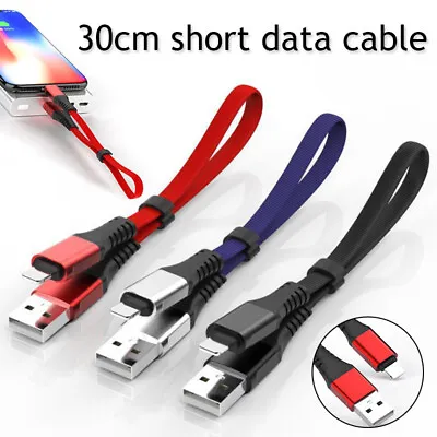 $5.05 • Buy 30cm Short Cable USB Type C Fast Charger Adapter Cable For IPhone/Type C/Micro